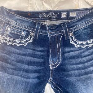 Miss Me Dark Blue Embellished Jeans 29X31